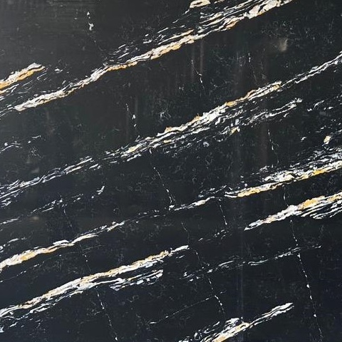 Sophia Gold Black Cuarzo losa