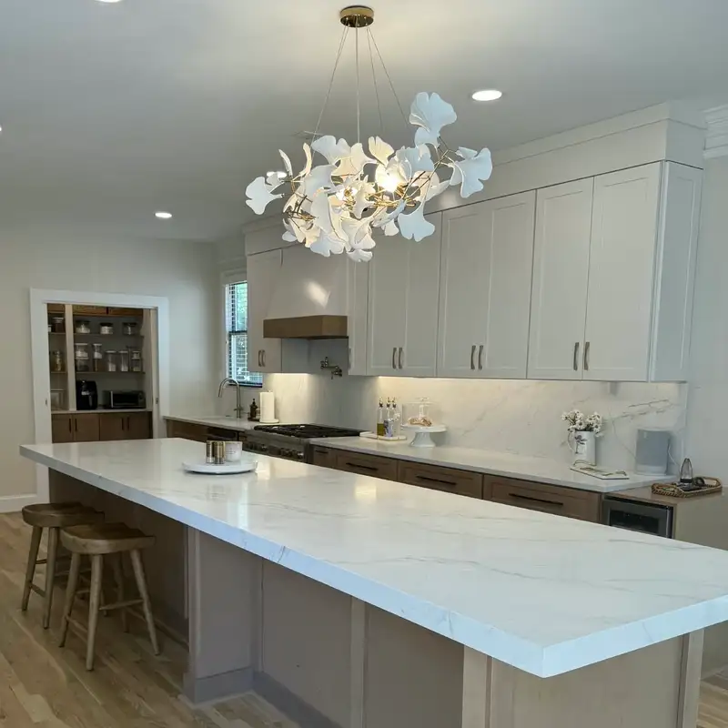 Cosmic Gold quartz kitchen remodel in Alpharetta